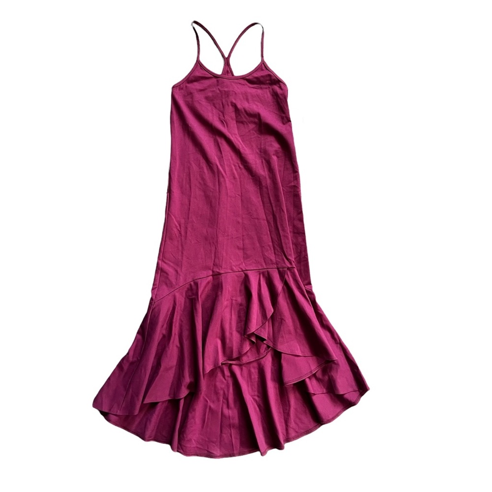 Leith Racerback Ruffled Sleeveless Hi Lo Midi A-Line Relaxed Casual Dress EUC S